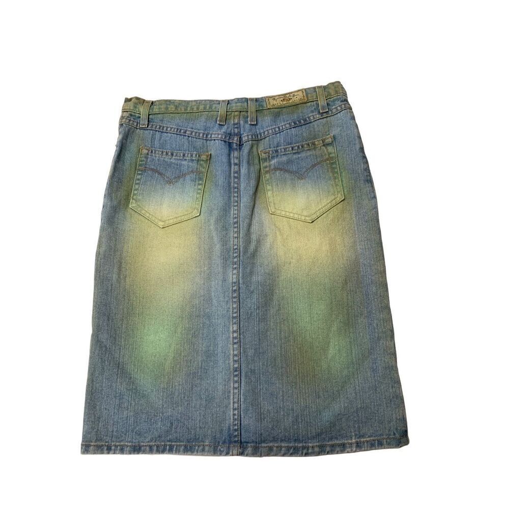 Distressed Worn Look Denim Skirt